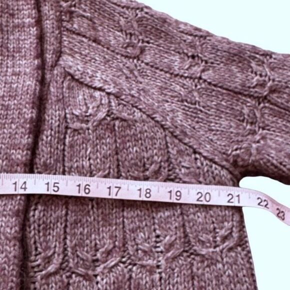 Loft Ann Taylor Alpaca Wool Blend Cardigan Women’s L Open Front Plum - Picture 5 of 12